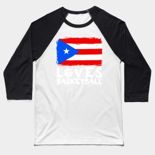 Puerto Rico Loves Basketball Baseball T-Shirt